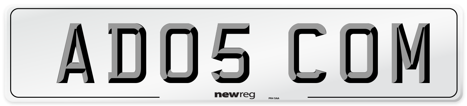 AD05 COM Number Plate from New Reg